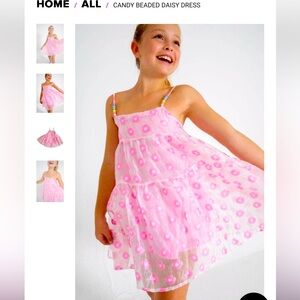 NWOT Lola + the Boys Candy Beaded Daisy Dress Size 8, pink rainbow beads